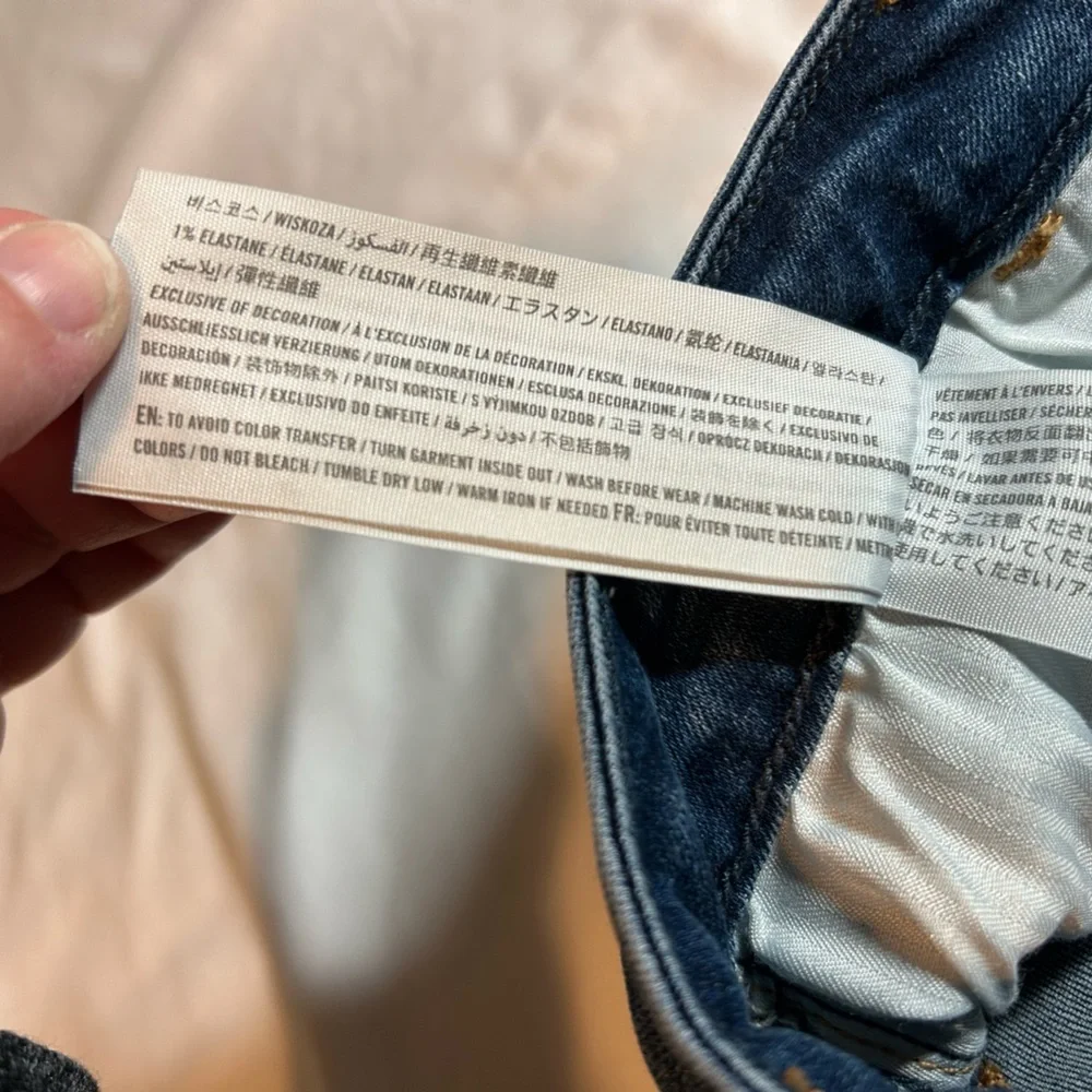 Hollister Ripped Curvy Mid-Rise Super Skinny Jeans - Dark Blue - Size 13S 31/26 - Picture 6 of 10